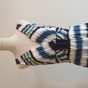 BCBG Maxazria size small dress white blue green pattern
